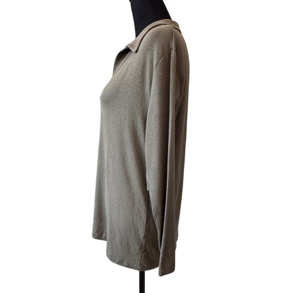 New CASLON NORDSTROM Women's Olive Long Sleeve Knit Polo Top Size S - Picture 4 of 6